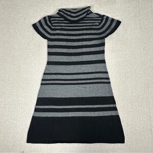 Calvin Klein Jeans Black and Gray Striped Mini Dress